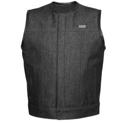 Stonewash Black Denim Motorbike Vest