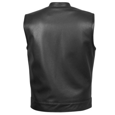 Black Motorbike Leather Vest #2