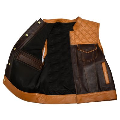 2 Tone Motorbike Leather Vest #3